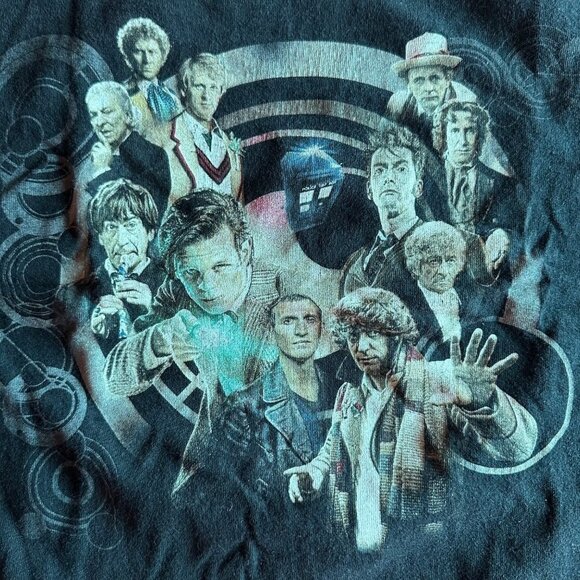 Doctor Who Other - Doctor Who Graphic Tee 2015 Cast Black T-shirt Size L